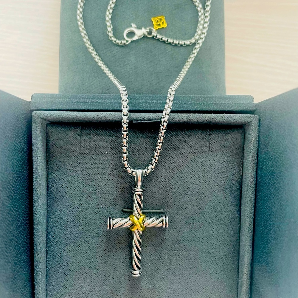 David Yurman Cross pendant and 18” chain
